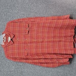 Orvis Red Plaid Flannel Long Sleeve Shirt Mens Size XXL
